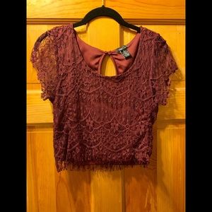 Rue 21 Cropped Lacy Top